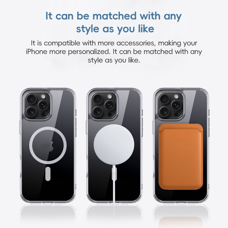 For iPhone 16 Plus Crystal Clear MagSafe Magnetic Phone Case(Transparent Titanium Blue) by buy2fix
