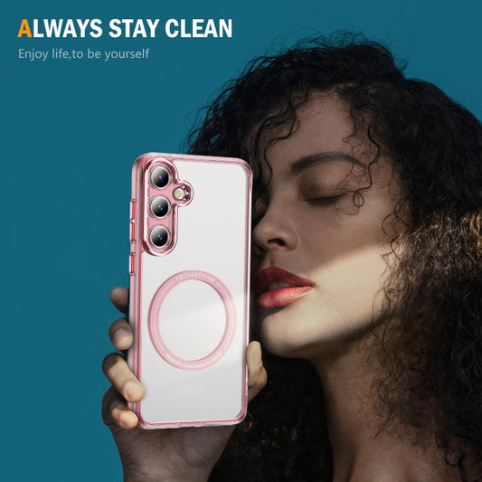 For Samsung Galaxy S24+ 5G Airbag Magsafe PC Hybrid TPU Phone Case(Clear Pink) by buy2fix