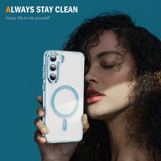 For Samsung Galaxy S23 5G Airbag Magsafe PC Hybrid TPU Phone Case(Clear Blue) by buy2fix