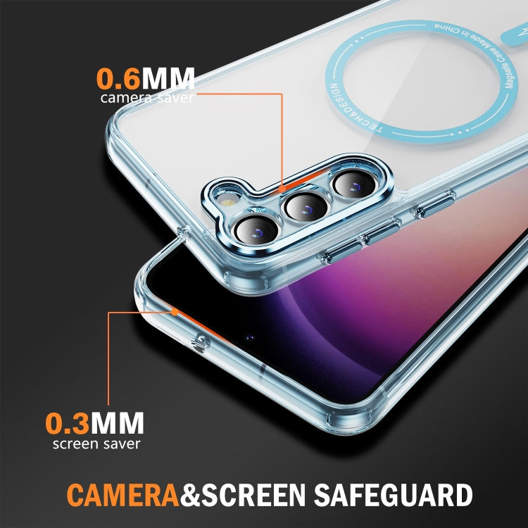 For Samsung Galaxy S23 5G Airbag Magsafe PC Hybrid TPU Phone Case(Clear Blue) by buy2fix