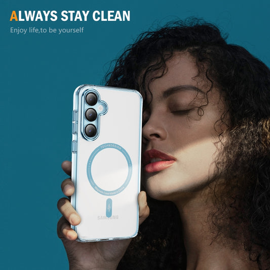 For Samsung Galaxy S23 FE 5G Airbag Magsafe PC Hybrid TPU Phone Case(Clear Blue) by buy2fix