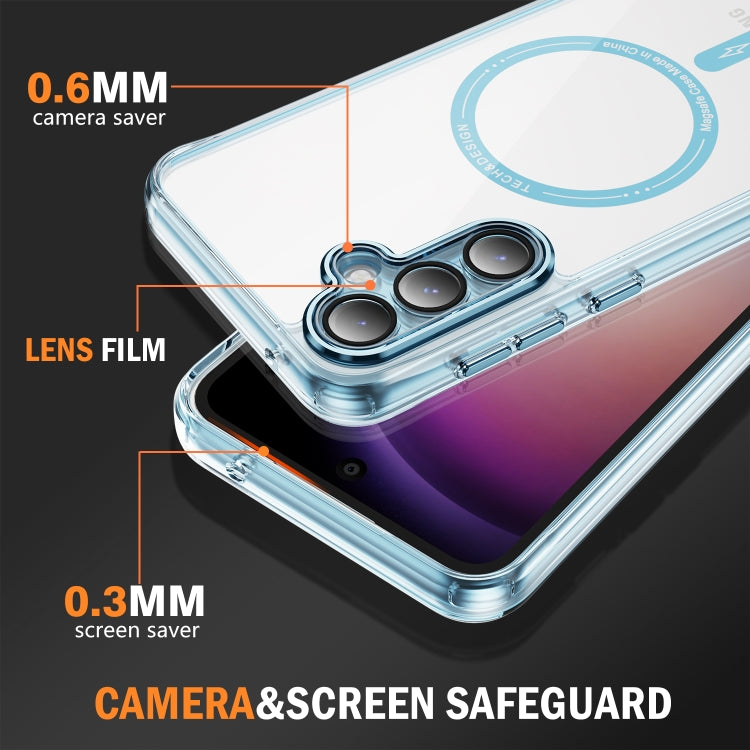 For Samsung Galaxy S23 FE 5G Airbag Magsafe PC Hybrid TPU Phone Case(Clear Blue) by buy2fix