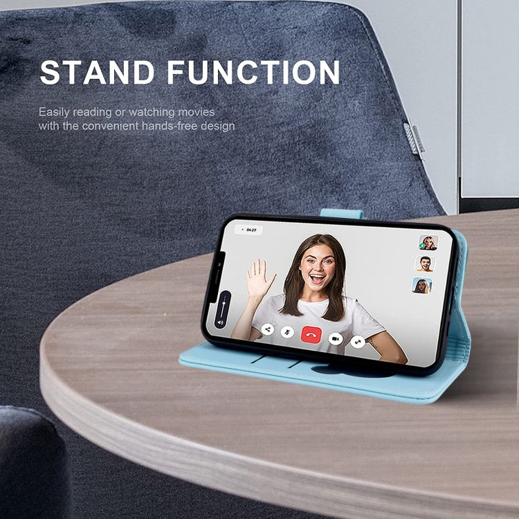 For Redmi K70 Ultra Cute Cat Embossed Leather Phone Case(Sky Blue) by buy2fix