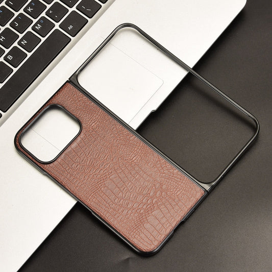 For Google Pixel 9 Pro Fold Crocodile Texture Back Cover Phone Case(Brown) by buy2fix