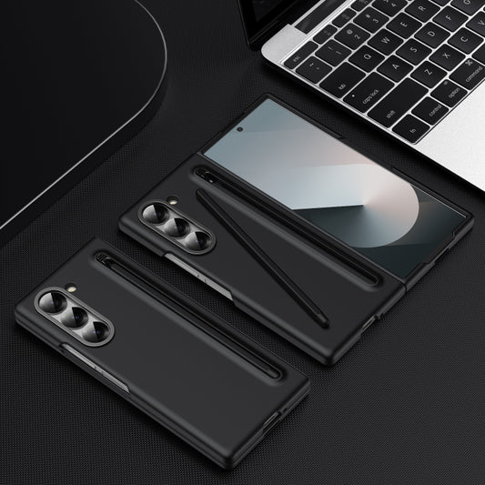 For Samsung Galaxy Z Fold6 Skin Feel Foldable Shockproof Phone Case with Capacitive Stylus(Black) - Galaxy Z Fold6 5G Cases by buy2fix | Online Shopping UK | buy2fix