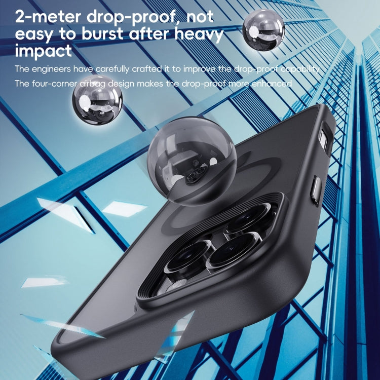 For iPhone 16 Frosted MagSafe Magnetic Phone Case(Black) by buy2fix