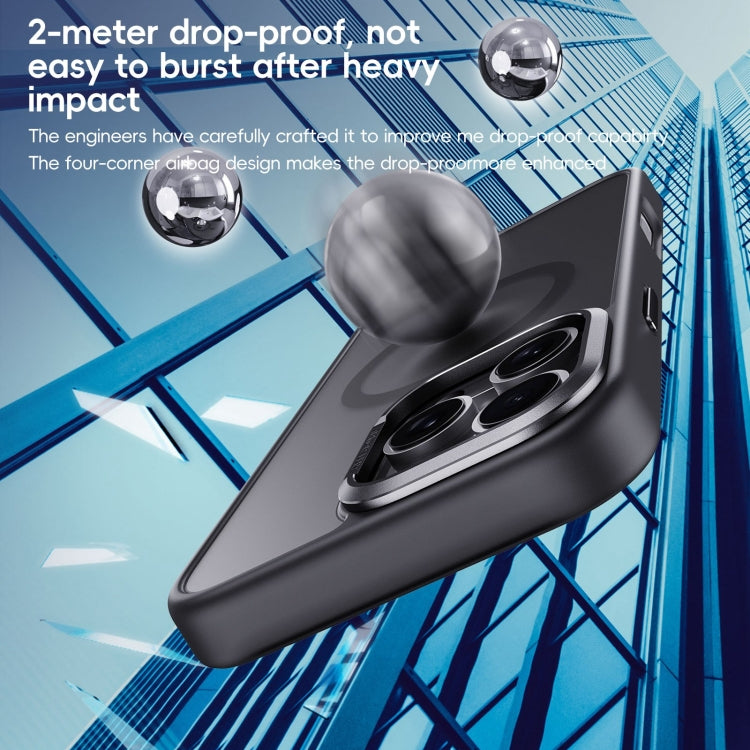 For iPhone 16 Frosted MagSafe Magnetic Phone Case(Black) by buy2fix