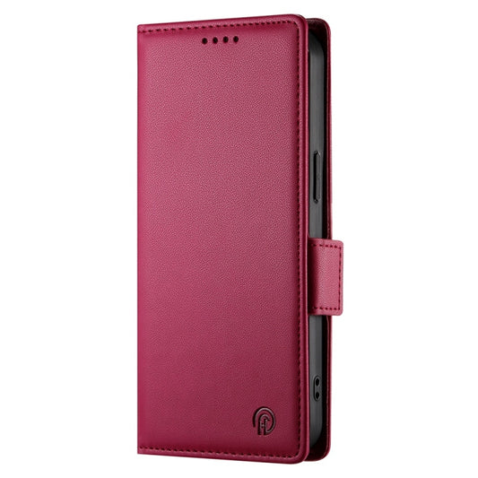 For Redmi K70 Ultra Side Buckle Magnetic Frosted Leather Phone Case(Wine Red) by buy2fix