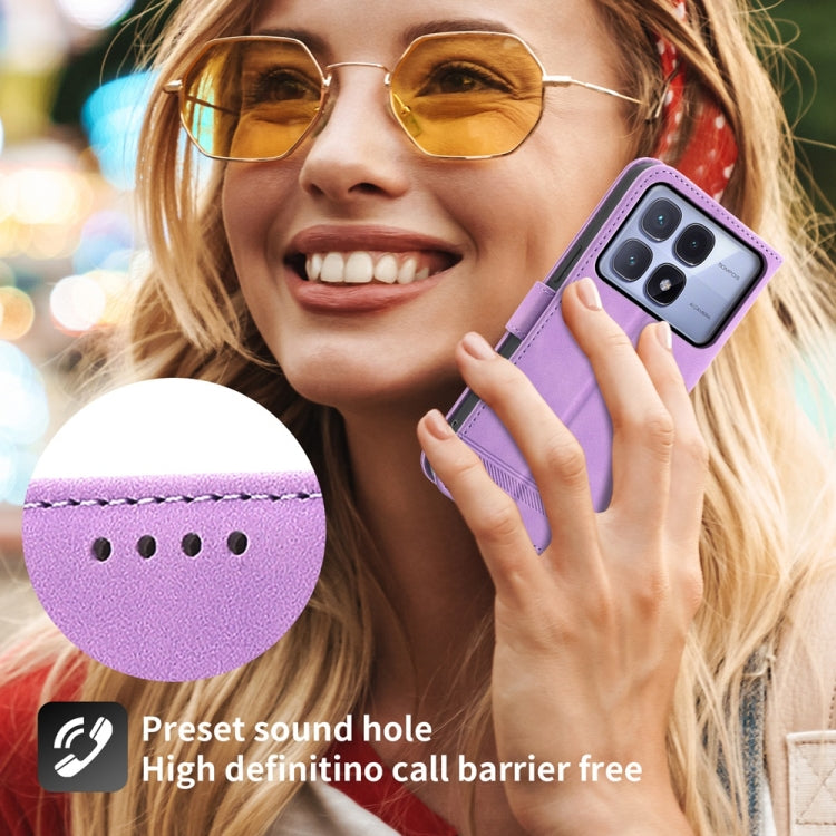 For Redmi K70 Ultra Dierfeng Dream Line TPU Hybrid PU Leather Phone Case(Purple) by buy2fix