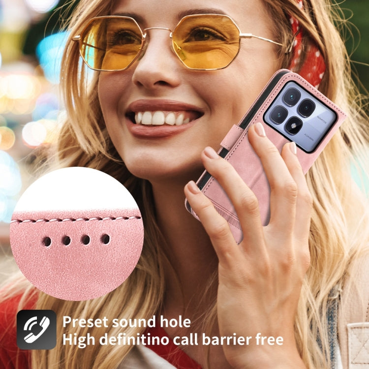 For Redmi K70 Ultra Dierfeng Dream Line TPU Hybrid PU Leather Phone Case(Pink) by buy2fix