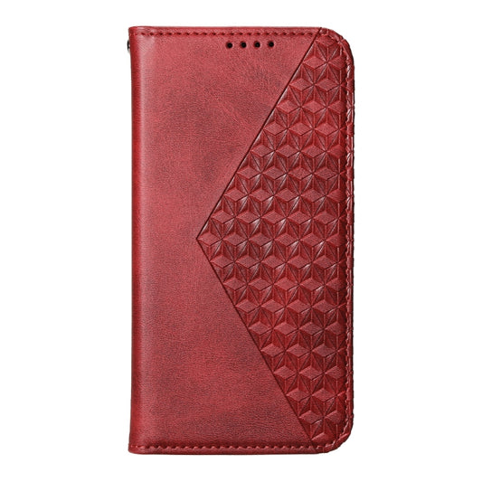 For Redmi K70 Ultra Cubic Grid Calf Texture Magnetic Leather Phone Case(Red) by buy2fix