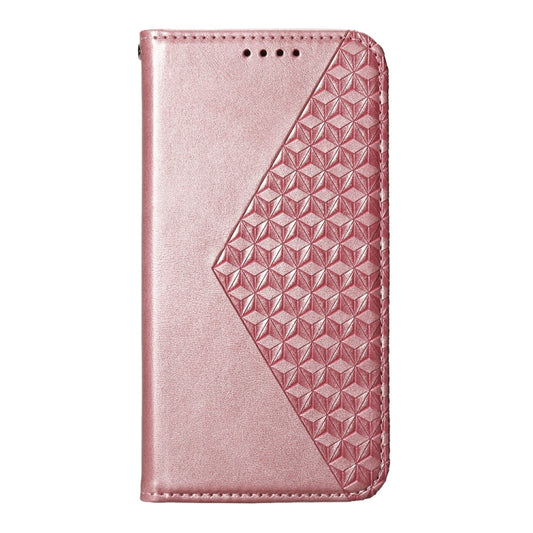 For Redmi K70 Ultra Cubic Grid Calf Texture Magnetic Leather Phone Case(Rose Gold) by buy2fix