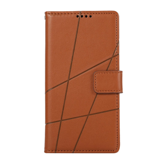 For Redmi K70 Ultra PU Genuine Leather Texture Embossed Line Phone Case(Brown) by buy2fix