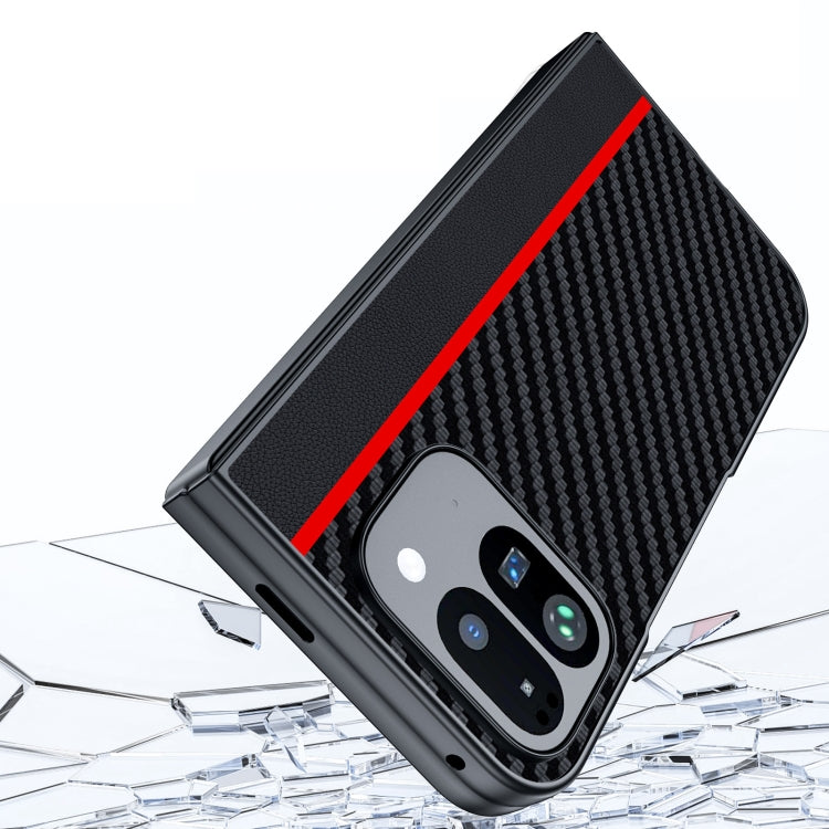 For Google Pixel 9 Pro Fold Ultra-thin Carbon Fiber Texture Printing Phone Case(Black Yellow) by buy2fix