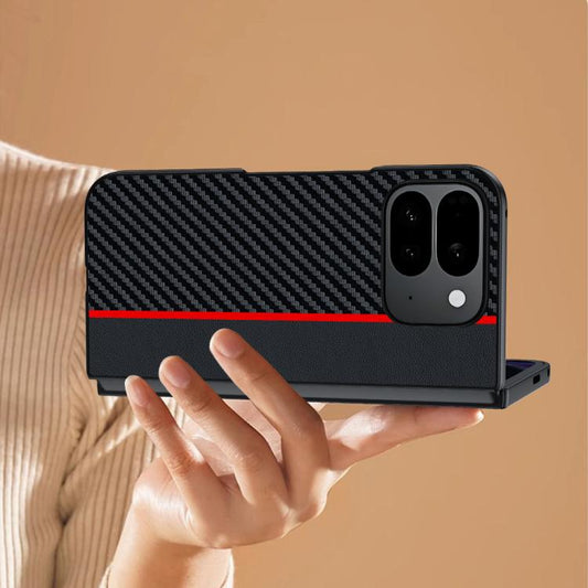 For Google Pixel 10 Pro Fold Ultra-thin Carbon Fiber Texture Printing Phone Case(Black Blue) - Google Cases by buy2fix | Online Shopping UK | buy2fix