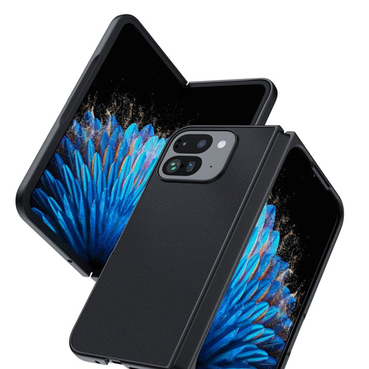 For Google Pixel 9 Pro Fold Ultra-thin Plain Skin Leather Phone Case(Black) by buy2fix