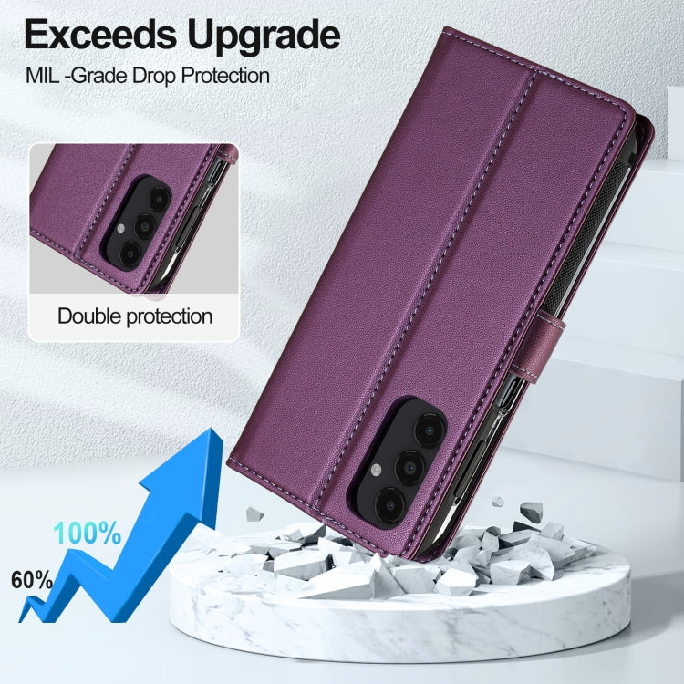 For Samsung Galaxy S22+ 5G LC.IMEEKE L2 Series Detachable Magsafe PU Phone Case with Lanyard(Purple) by LC.IMEEKE
