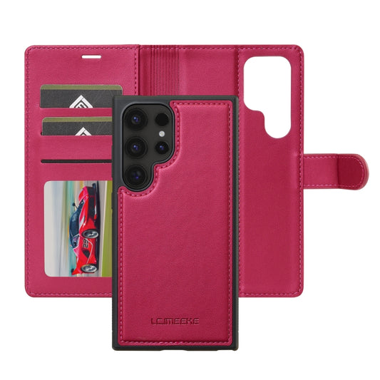 For Samsung Galaxy S24 Ultra 5G LC.IMEEKE L2 Series Detachable Magsafe PU Phone Case with Lanyard(Red) by LC.IMEEKE