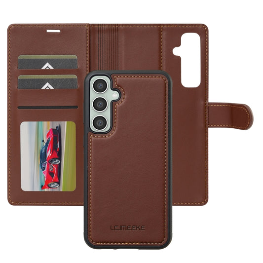 For Samsung Galaxy A15 4G / A15 5G LC.IMEEKE L2 Series Detachable Magsafe PU Phone Case with Lanyard(Brown) by LC.IMEEKE