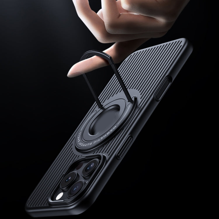 For iPhone 16 Cooling MagSafe Magnetic Phone Case with Trolley Bracket(Night Purple) by buy2fix