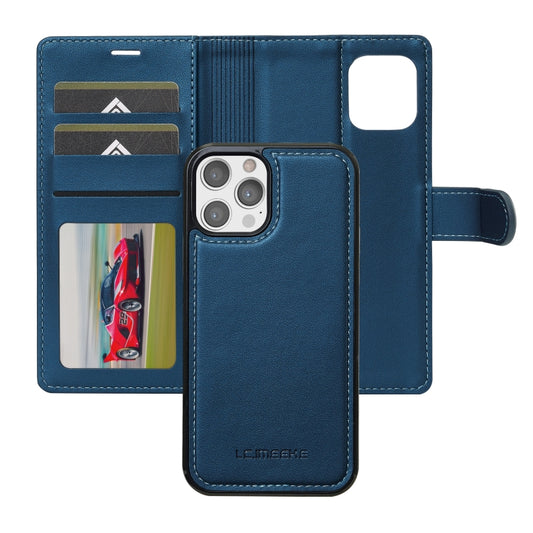 For iPhone 14 Pro Max LC.IMEEKE L2 Series Detachable Magsafe PU Phone Case with Lanyard(Blue) by LC.IMEEKE