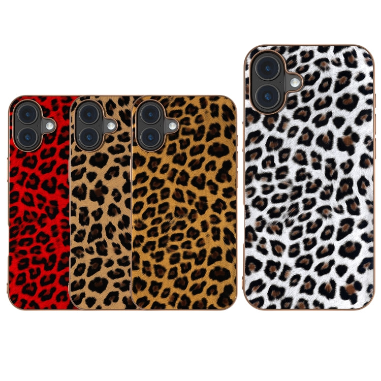 For iPhone 16 Plus Nano Plating Leopard Print Phone Case(Gold) by buy2fix