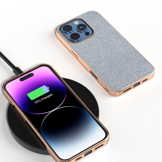 For iPhone 16 Pro Nano Plating Diamond Texture Phone Case(Black) by buy2fix