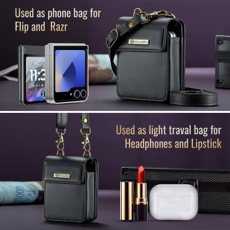 For Samsung Z Flip Series CaseMe Me50 Mini Lanyard Universal Bag(Black) by CaseMe