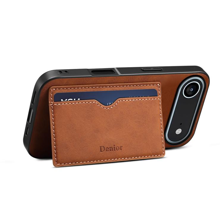 For iPhone Air Denior D08 PU Single Card Slot Holder Phone Case(Brown) - iPhone Air Cases by Denior | Online Shopping UK | buy2fix