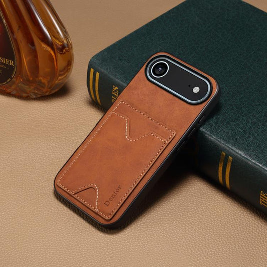 For iPhone Air Denior D06 PU Back Cover Card Slot Holder Phone Case(Brown) - iPhone Air Cases by Denior | Online Shopping UK | buy2fix