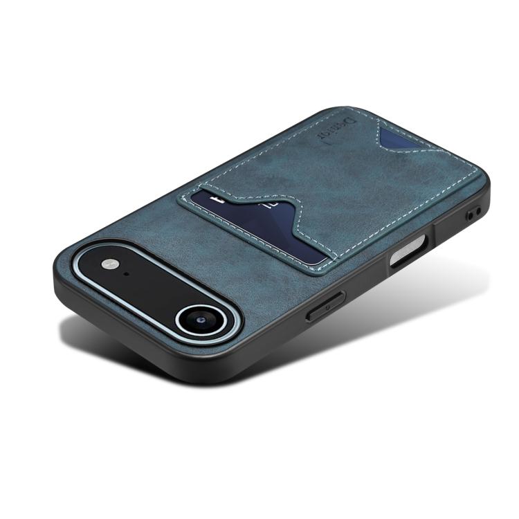 For iPhone 17 Air Denior D06 PU Back Cover Card Slot Holder Phone Case(Blue) - iPhone 17 Air Cases by Denior | Online Shopping UK | buy2fix