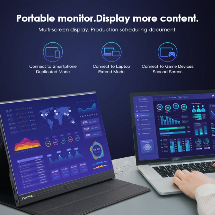 GXMO G156FC 15.6 inch 1920x1080P IPS Screen Portable Monitor(Black) by GXMO