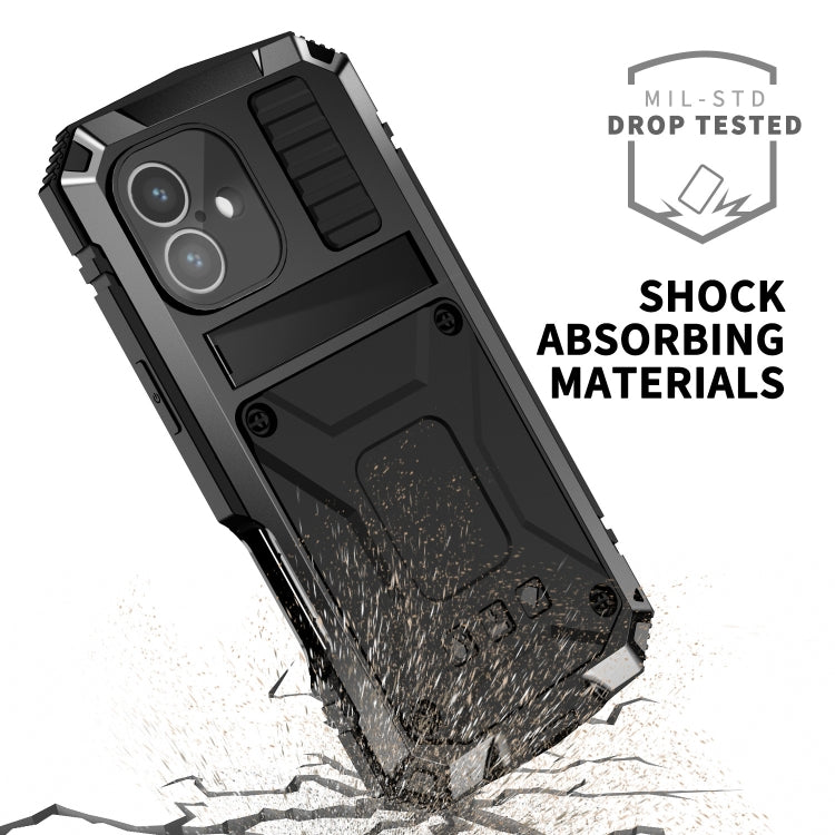 For iPhone 16 Plus R-JUST Life Waterproof Dustproof Shockproof Phone Case(Black) by R-JUST
