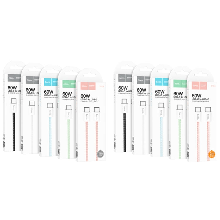 hoco X104 USB-C / Type-C to USB-C / Type-C Source 60W Charging Data Cable, Length:1m(Black) - USB-C & Type-C Cable by hoco | Online Shopping UK | buy2fix