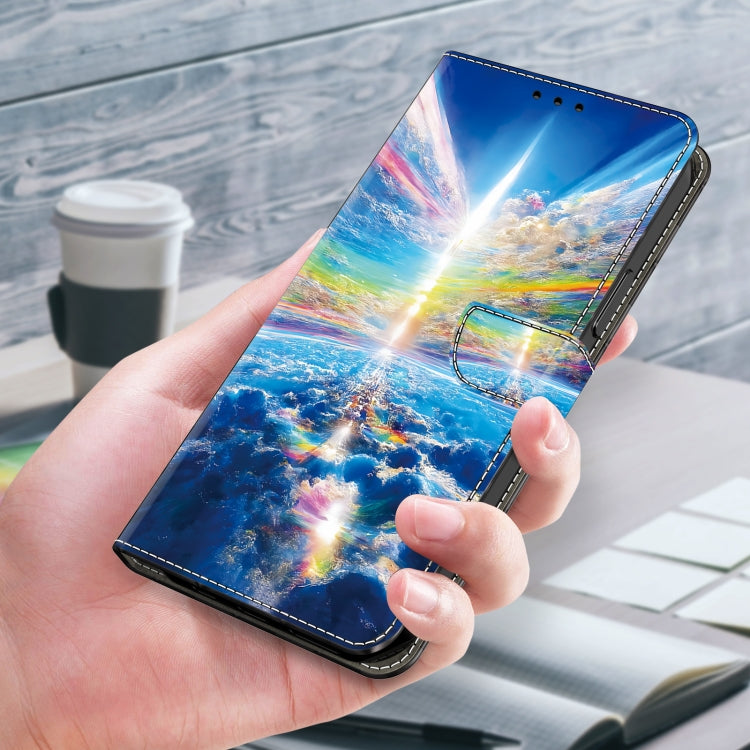 For iPhone 16 Crystal Painted Leather Phone case(Colorful Sky) by buy2fix