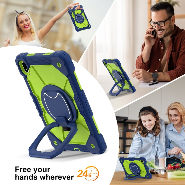 For Huawei Matepad SE 11 2024 Contrast Color Robot Silicone Hybrid PC Tablet Case(Navy Yellow Green) by buy2fix