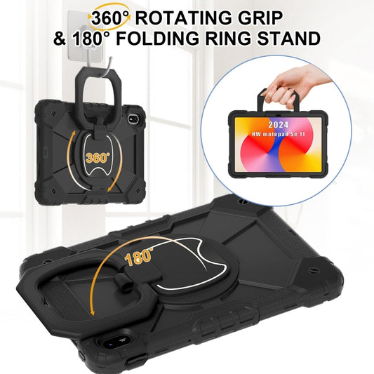 For Huawei Matepad SE 11 2024 Contrast Color Robot Silicone Hybrid PC Tablet Case(Black) by buy2fix