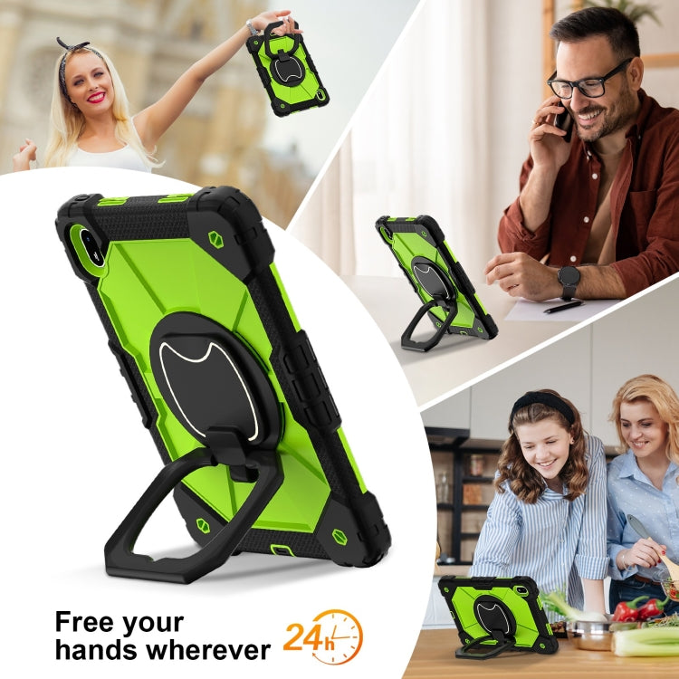 For Huawei Matepad SE 11 2024 Contrast Color Robot Silicone Hybrid PC Tablet Case(Black Yellow Green) by buy2fix