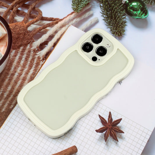 For iPhone 16 Pro Max Candy Color Wave TPU Clear PC Phone Case(White) by buy2fix