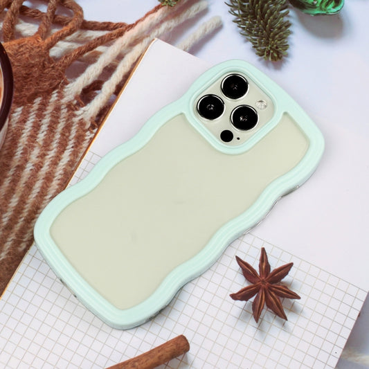 For iPhone 16 Pro Max Candy Color Wave TPU Clear PC Phone Case(Green) by buy2fix