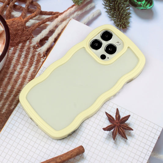 For iPhone 16 Pro Max Candy Color Wave TPU Clear PC Phone Case(Yellow) by buy2fix