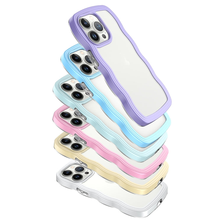 For iPhone 16 Pro Candy Color Wave TPU Clear PC Phone Case(Purple) by buy2fix