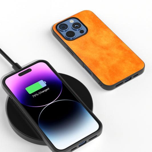 For iPhone 16 Pro Max Dual Color Lichi Texture PU Phone Case(Orange) by buy2fix