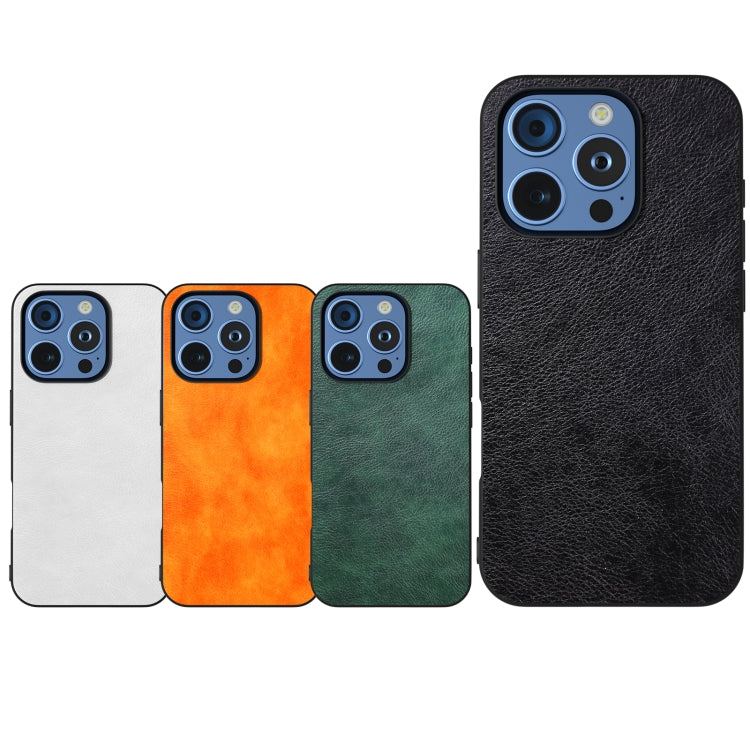 For iPhone 16 Pro Max Dual Color Lichi Texture PU Phone Case(Orange) by buy2fix