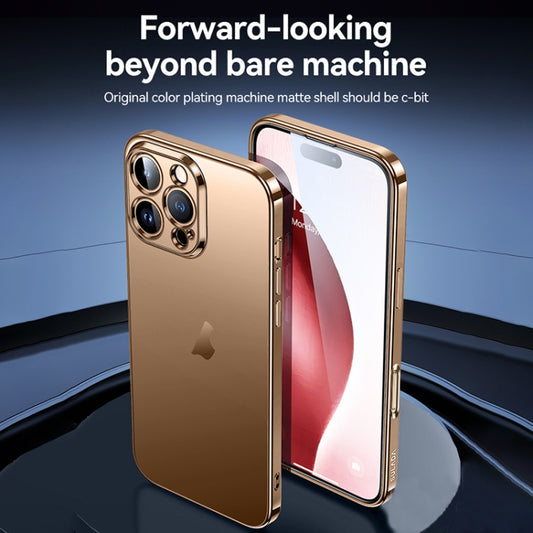 For iPhone 16 SULADA Natural Color Series Electroplating Frosted TPU Phone Case(Dark Purple) by SULADA