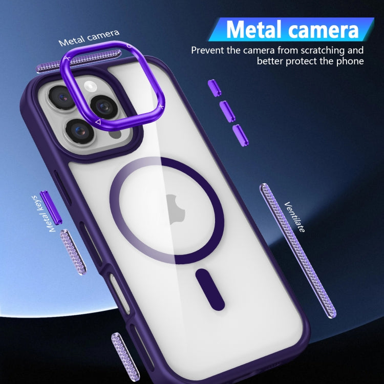 For iPhone 16 Pro Max Breathable Skin Feel Transparent MagSafe Magnetic Phone Case(Pink) by buy2fix
