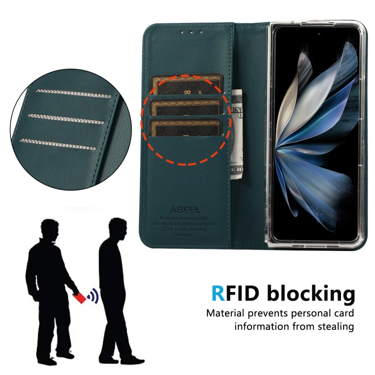 For Google Pixel 9 Pro Fold ABEEL RFID Magnetic Flip Leather Phone Case(Green) by buy2fix