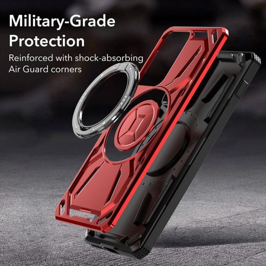 For Motorola Moto G Power 5G 2024 Armor II Series MagSafe Magnetic Holder Phone Case(Red) by buy2fix