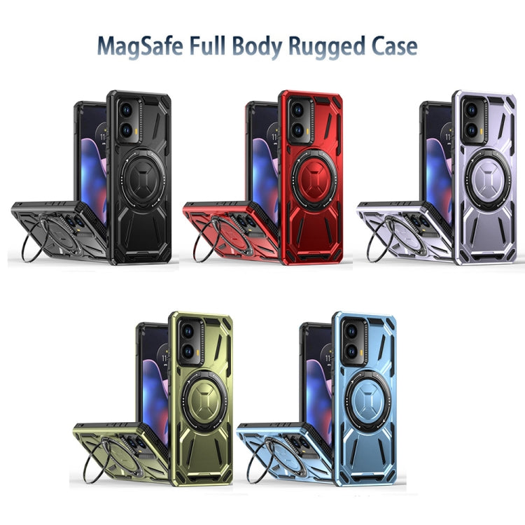For Motorola Moto G Power 5G 2024 Armor II Series MagSafe Magnetic Holder Phone Case(Army Green) by buy2fix