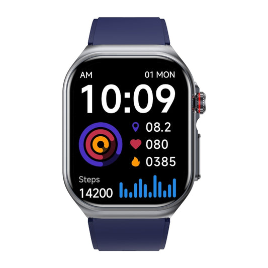 ET585 2.04 inch Silicone Strap IP68 Waterproof Smart Watch, Support ECG / Blood Composition Measurement(Blue) by buy2fix